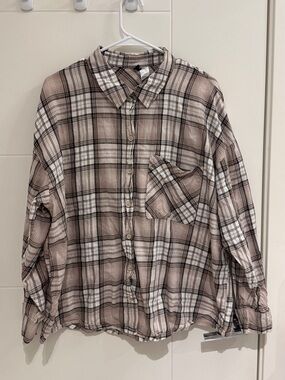 H&M Plaid Cardigan - Beige and White